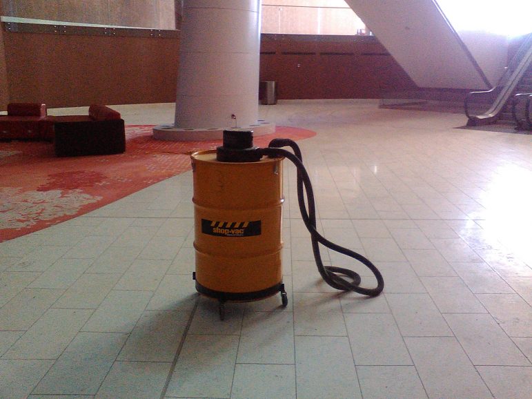 A shop-vac sits in the Revel lobby, Monday, June 13, 2016. 