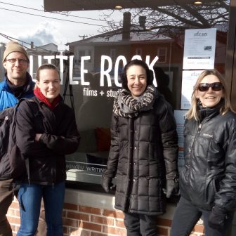 Route 40's Bill Sprouse and Elinor Comlay with Little Rock Films + Studios' Dina Engel and Sherry McCracken at their location in Ventnor.